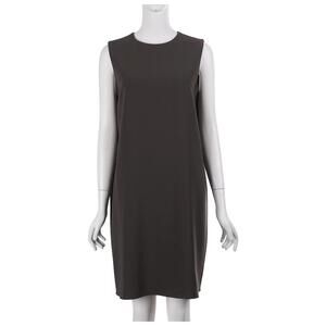 Theory Column Dress Women Size 6 Green Admiral Crepe Sleeveless Shift Lined